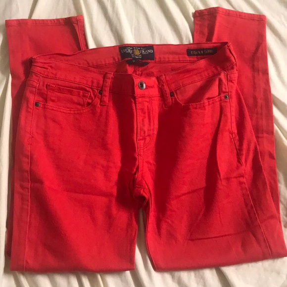 Lucky Brand Denim - Lucky Brand 8/29 Charlie Capri Cheeto Red Jeans